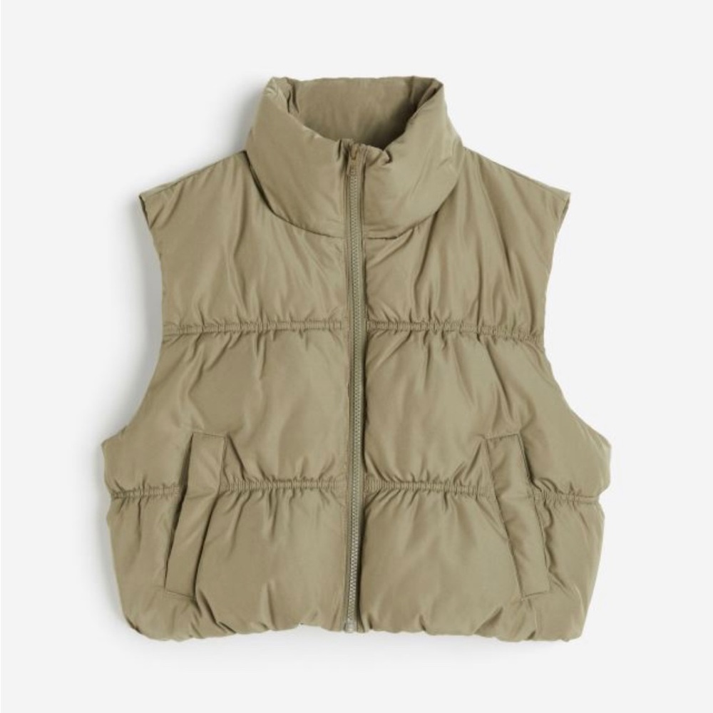 H&M puffer vest. Khaki green. NWT